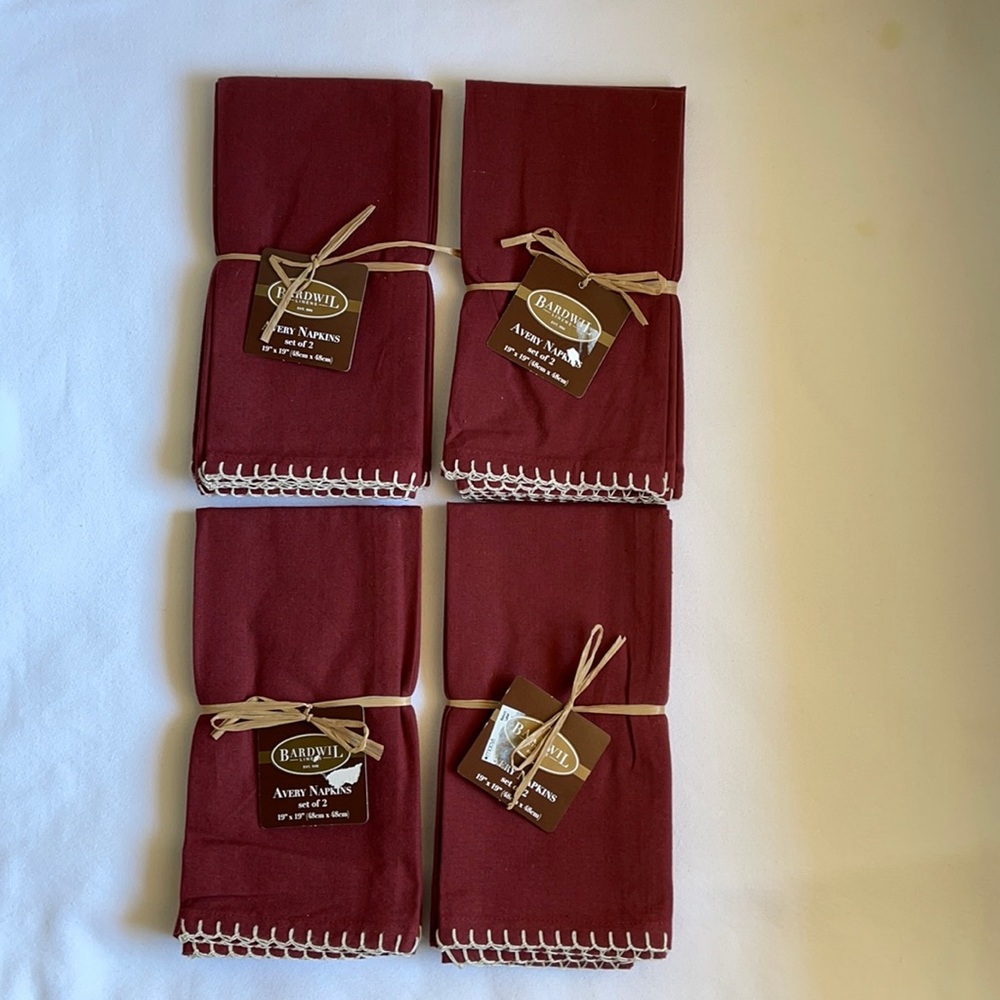 Bardwill Linens Avery Mahogany Set of 8 Table Napkins .